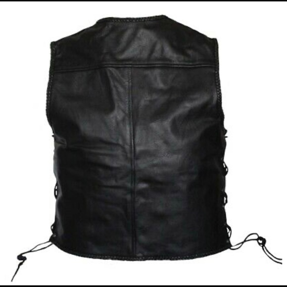 Fish Hook Leather Motorcycle Concealed Carry Vest - Picture 6 of 6